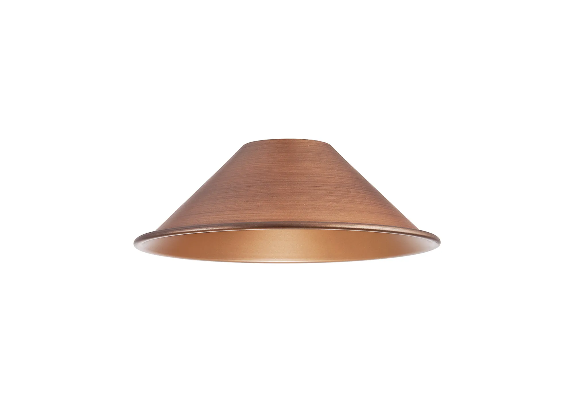 D1031/AC  Dreifa Curved 210mm Shallow Cone (MA) Painted Antique Copper Metal Shade